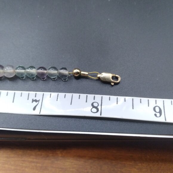 Amethyst & Lavender Glass Beads Necklace & Bracelet Set gold tone lobster clasp - Picture 5 of 6